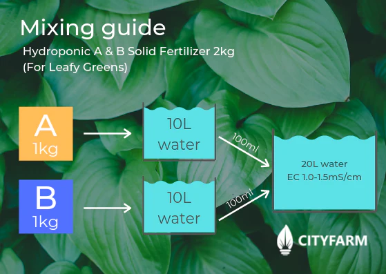 2kg Hydroponics A & B Solid Fertilizer (For Leafy Greens)