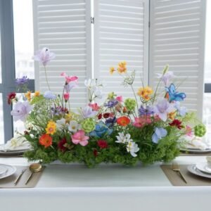 Lush Artificial Floral Table Centerpiece  （Colour A)