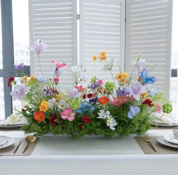 Lush Artificial Floral Table Centerpiece  （Colour A)